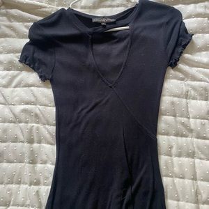 open chested black t-shirt